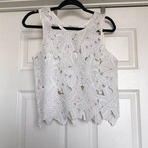 Floral cut out tank top